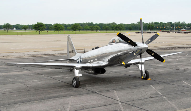The XP-75A, restored to all its ungainly glory